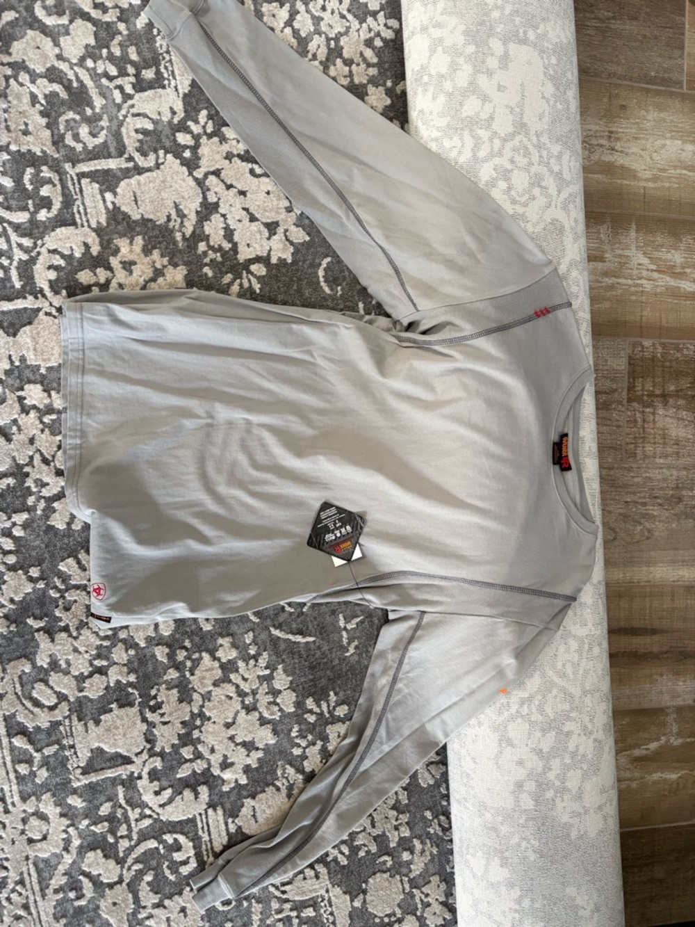 Ariat Light Gray Long Sleeve Performance Tee